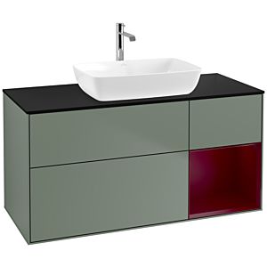 Villeroy and Boch Finion Villeroy and Boch Finion F832HBGM 120cm, cover plate black matt, shelves Peony matt lacquer, Olive Matt Lacquer