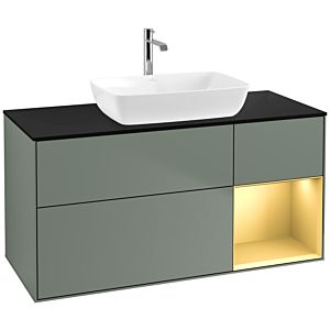 Villeroy and Boch Finion Villeroy and Boch Finion F832HFGM 120cm, cover plate black matt, shelves gold matt lacquer, Olive Matt Lacquer