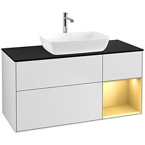 Villeroy and Boch Finion Villeroy and Boch Finion F832HFMT 120cm, cover plate black matt, shelves gold matt lacquer, white matt lacquer