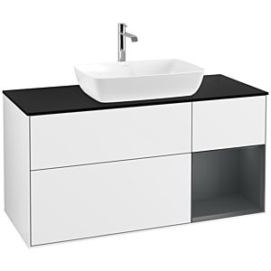 Villeroy and Boch Finion Villeroy and Boch Finion F832HGGF 120cm, cover plate black matt, shelves midnight matt lacquer, glossy white lacquer