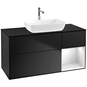 Villeroy and Boch Finion Villeroy and Boch Finion F832MTPD 120cm, cover plate black matt, shelves white matt lacquer, black matt lacquer