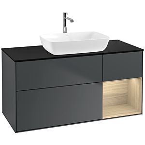 Villeroy and Boch Finion Villeroy and Boch Finion F832PCHG 120cm, cover plate black matt, shelves Oak Veneer , midnight Blue Matt Lacquer