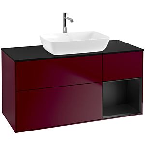 Villeroy and Boch Finion Villeroy and Boch Finion F832PDHB 120cm, cover plate black matt, shelves black matt lacquer, Peony Matt