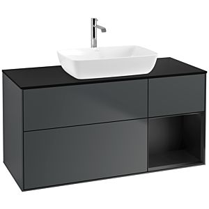 Villeroy and Boch Finion Villeroy and Boch Finion F832PDHG 120cm, cover plate black matt, shelves black matt lacquer, midnight Blue Matt Lacquer