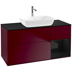 Villeroy and Boch Finion Villeroy and Boch Finion F832PHHB 120cm, cover plate black matt, shelves Glossy black lacquer, Peony Matt