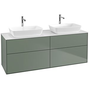 Villeroy und Boch Finion Waschtischunterschrank F84100GM 160x60,3cm, Abdeckplatte white matt, Olive Matt Lacquer