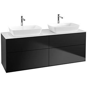 Villeroy und Boch Finion Waschtischunterschrank F84100PD 160x60,3cm, Abdeckplatte white matt, Black matt lacquer