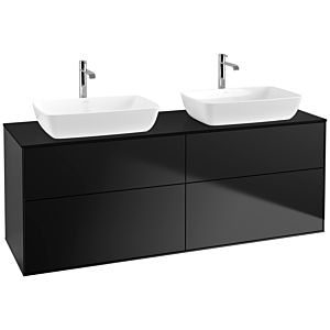 Villeroy und Boch Finion Waschtischunterschrank F84200PD 160x60,3cm, Abdeckplatte black matt, Black matt lacquer