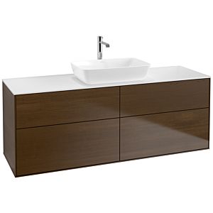 Villeroy et Boch Finion Villeroy et Boch F85100GN 160x60,3cm, plaque de recouvrement blanc mat, placage noyer