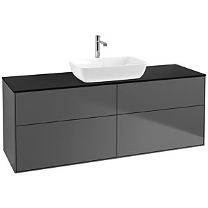 Villeroy und Boch Finion Waschtischunterschrank F85200GK 160x60,3cm, Abdeckplatte black matt, Anthracite matt