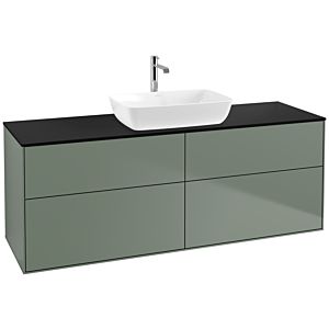 Villeroy und Boch Finion Waschtischunterschrank F85200GM 160x60,3cm, Abdeckplatte black matt, Olive Matt Lacquer