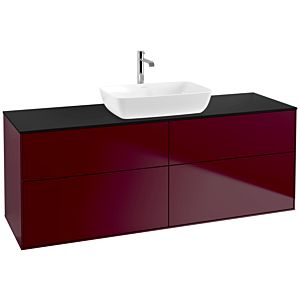 Villeroy und Boch Finion Waschtischunterschrank F85200HB 160x60,3cm, Abdeckplatte black matt, Peony Matt