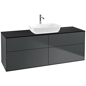 Villeroy et Boch Finion F85200HG 160x60.3cm, plaque de recouvrement noir mat, Midnight Blue Matt Lacquer