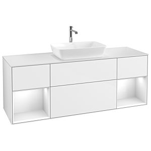 Villeroy and Boch Finion Villeroy and Boch Finion F861GFGF 160cm, cover plate matt white, shelves Glossy white lacquer, Glossy white lacquer