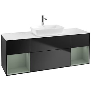 Villeroy and Boch Finion Villeroy and Boch Finion F861GMPD 160cm, cover plate white matt, shelves olive matt lacquer, black matt lacquer