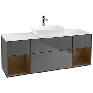 Villeroy and Boch Finion Villeroy and Boch Finion F861GNGK 160cm, cover plate matt white, shelves Walnut Veneer , anthracite matt