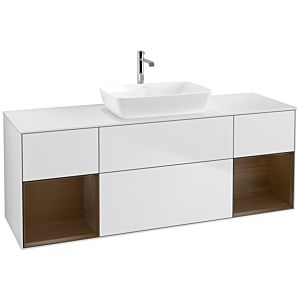 Villeroy and Boch Finion Villeroy and Boch Finion F861GNMT 160cm, cover plate matt white, shelves Walnut Veneer , matt white lacquer