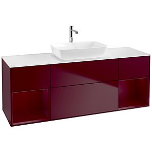 Villeroy et Boch Finion Villeroy et Boch F861HBHB 160cm, plaque de recouvrement blanc mat, étagères Peony laqué mat, Peony Matt