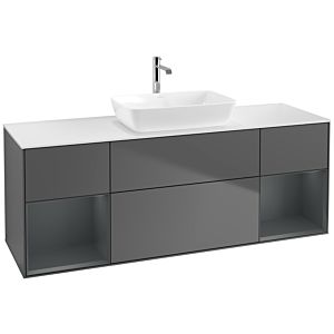 Villeroy and Boch Finion Villeroy and Boch Finion F861HGGK 160cm, cover plate white matt, shelves Midnight matt lacquer, anthracite matt