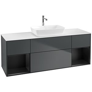 Villeroy and Boch Finion Villeroy and Boch Finion F861PDHG 160cm, cover plate matt white, shelves matt black lacquer, Midnight Blue Matt Lacquer