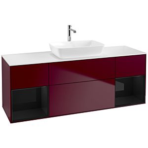 Villeroy and Boch Finion Villeroy and Boch Finion F861PHHB 160cm, cover plate matt white, shelves Glossy black lacquer, Peony Matt