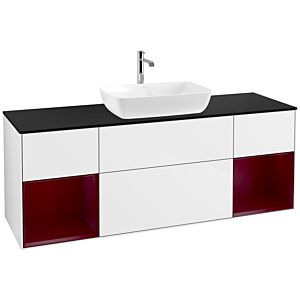 Villeroy and Boch Finion Villeroy and Boch Finion F862HBGF 160cm, cover plate black matt, shelves Peony matt lacquer, glossy white lacquer