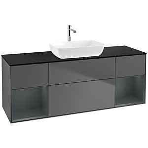 Villeroy and Boch Finion Villeroy and Boch Finion F862HGGK 160cm, cover plate black matt, shelves Midnight matt lacquer, anthracite matt