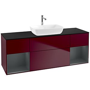 Villeroy and Boch Finion Villeroy and Boch Finion F862HGHB 160cm, cover plate black matt, shelves Midnight matt lacquer, Peony Matt