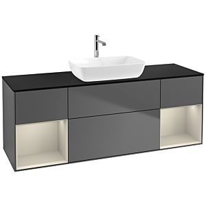 Villeroy and Boch Finion Villeroy and Boch Finion F862HHGK 160cm, cover plate black matt, shelves sand matt lacquer, anthracite matt