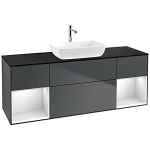 Villeroy and Boch Finion Villeroy and Boch Finion F862MTHG 160cm, cover plate black matt, shelves white matt lacquer, Midnight Blue Matt Lacquer