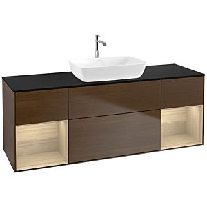Villeroy and Boch Finion Villeroy and Boch Finion F862PCGN 160cm, black matt cover plate, Oak Veneer shelves, Oak Veneer veneer