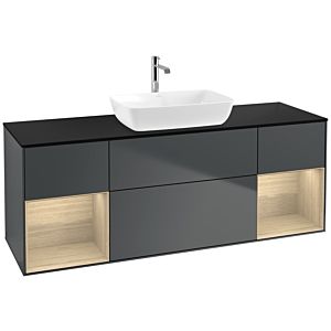 Villeroy and Boch Finion Villeroy and Boch Finion F862PCHG 160cm, cover plate black matt, shelves Oak Veneer , Midnight Blue Matt Lacquer