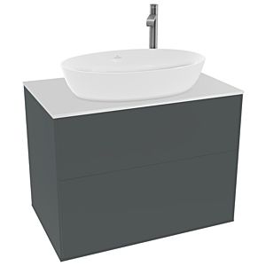 Villeroy et Boch Finion F87100HG 80x60,3cm, plaque de recouvrement blanc mat, Midnight Blue Matt Lacquer