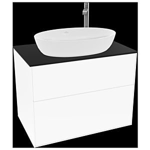 Villeroy und Boch Finion Waschtischunterschrank F87200MT 80x60,3cm, Abdeckplatte black matt, White matt lacquer