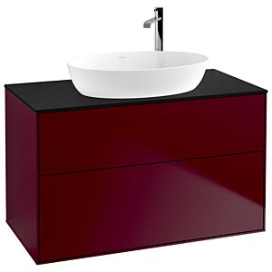 Villeroy und Boch Finion Waschtischunterschrank F88200HB 100x60,3cm, Abdeckplatte black matt, Peony Matt