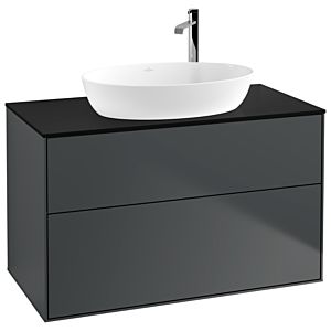 Villeroy et Boch Finion F88200HG 100x60.3cm, plaque de recouvrement noir mat, Midnight Blue Matt Lacquer
