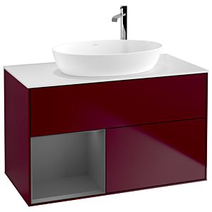 Villeroy and Boch Finion Villeroy and Boch Finion F891GKHB 100cm, cover plate white matt, shelves anthracite matt lacquer, Peony Matt