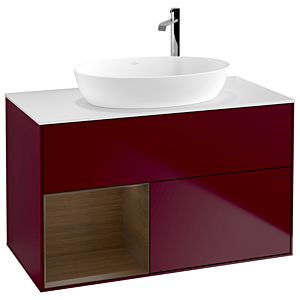 Villeroy and Boch Finion Villeroy and Boch Finion F891GNHB 100cm, cover plate white matt, shelves Walnut Veneer , Peony Matt