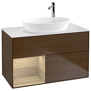 Villeroy and Boch Finion Villeroy and Boch Finion F891PCGN 100cm, cover plate white matt, shelves Oak Veneer , Oak Veneer veneer