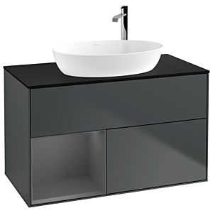 Villeroy and Boch Finion Villeroy and Boch Finion F892GKHG 100cm, cover plate black matt, shelves anthracite matt lacquer, midnight Blue Matt Lacquer