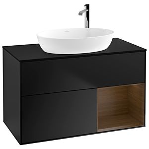 Villeroy and Boch Finion Villeroy and Boch Finion F902GNPD 100cm, cover plate black matt, shelves Walnut Veneer , black matt lacquer