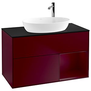 Villeroy and Boch Finion Villeroy and Boch Finion F902HBHB 100cm, cover plate black matt, shelves Peony matt lacquer, Peony Matt