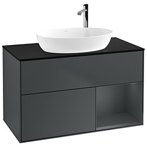 Villeroy and Boch Finion Villeroy and Boch Finion F902HGHG 100cm, cover plate black matt, shelves Midnight matt lacquer, Midnight Blue Matt Lacquer