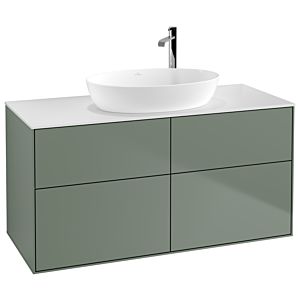 Villeroy et Boch Finion F91100GM 120x60,3cm, plaque de recouvrement blanc mat, Olive Matt Lacquer
