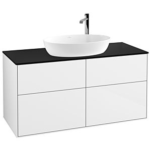 Villeroy und Boch Finion Waschtischunterschrank F91200GF 120x60,3cm, Abdeckplatte black matt, Glossy white lacquer