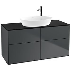 Villeroy et Boch Finion F91200HG 120x60.3cm, plaque de recouvrement noir mat, Midnight Blue Matt Lacquer