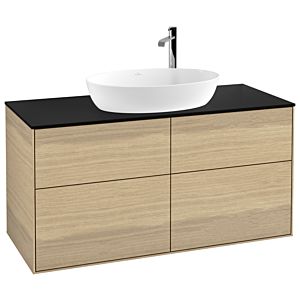 Villeroy und Boch Finion Waschtischunterschrank F91200PC 120x60,3cm, Abdeckplatte black matt, Oak Veneer
