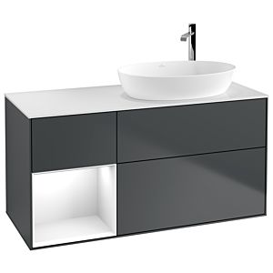 Villeroy and Boch Finion Villeroy and Boch Finion F921GFHG 120cm, cover plate white matt, shelves Glossy white lacquer, Midnight Blue Matt Lacquer