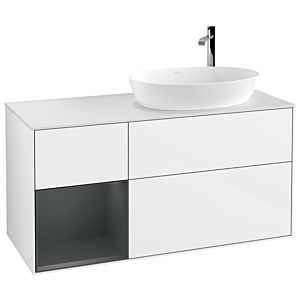 Villeroy and Boch Finion Villeroy and Boch Finion F921HGGF 120cm, cover plate white matt, shelves midnight matt lacquer, glossy white lacquer