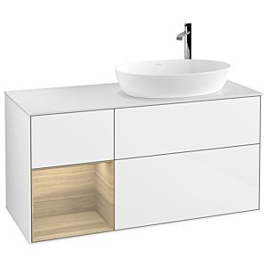 Villeroy and Boch Finion Villeroy and Boch Finion F921PCGF 120cm, cover plate white matt, shelves Oak Veneer , glossy white lacquer
